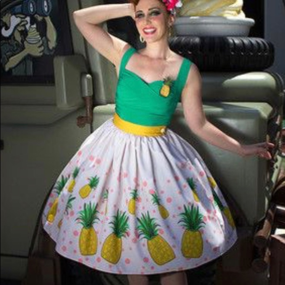 Pinup style pineapple skirt